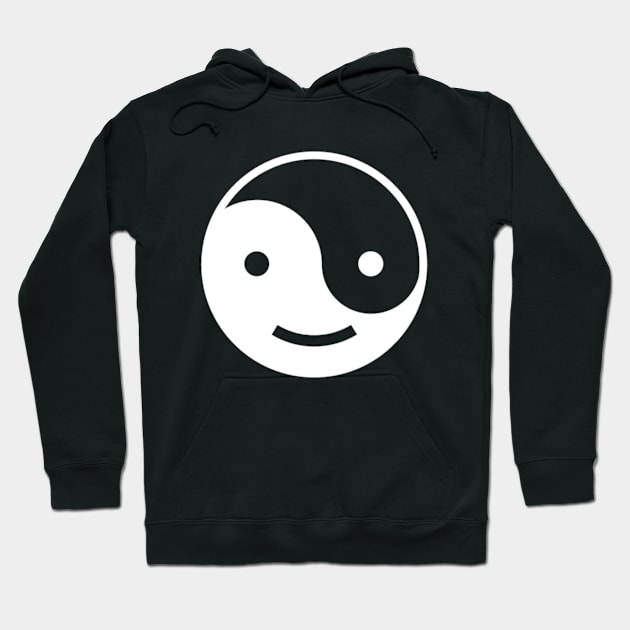 ying yang smile white Hoodie by UIco